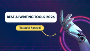 Best AI Writing Tools comparison table showing top 12 tools ranked