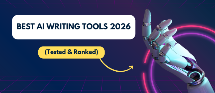 Best AI Writing Tools comparison table showing top 12 tools ranked
