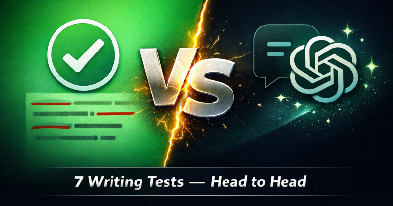 Grammarly vs ChatGPT comparison banner